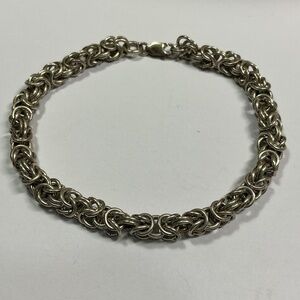 Sterling Silver Byzantine Bracelet. 7.25 inches long